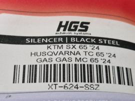 KTM SX 65 / HUSQVARNA TC 65 / GASGAS MC 65 HGS UITLAATDEMPER ZWART 2024 NIEUW