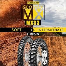 KTM SX 65 / HUSQVARNA TC 65 / GASGAS MC 65 DUNLOP GEOMAX MX33 ACHTERBAND  90-100-14 VOOR GROTE WIELEN  NIEUW