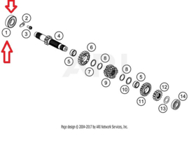 KTM SX 85 / HUSQVARNA TC 85 / GASGAS MC 85 LAGER HOOFD AS VERSNELLINGSBAK   2003 - 2026