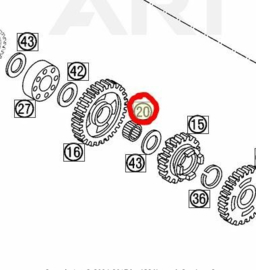 KTM SX 85 / HUSQVARNA TC 85 NAALDLAGER VERSNELLINGSBAK K15X19X10  2003 - 2017