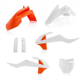 KTM SX 65 COMPLETE PLASTIC KIT WIT/ORANJE 2016 - 2023 NIEUW