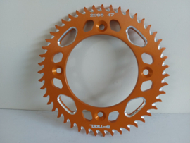 KTM SX 85 RFX ACHTERTANDWIEL ORANJE 47 TANDS ALUMINIUM 2003 - 2024 NIEUW