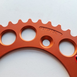 KTM SX 50 RENTHAL ACHTERTANDWIEL ALU ORANJE 40 TANDS 2014 - 2026