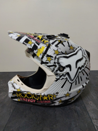 FOX V3 ROCKSTAR RYAN DUNGEY  ADULT HELMET  MET MIPS BRAIN PROTECTED SYSTEM MAAT S 54-56 CM WIT/ZWART GEBRUIKT