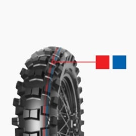 KTM SX 65 / HUSQVARNA TC 65 / GASGAS MC 65 MITAS TERRA FORCE MX IT PITCROSS DIKKE ACHTERBAND 90-100-12 RED / BLUE