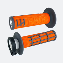 KTM / HUSQVARNA / GASGAS ODI EMIG V2 LOCK ON  HANDVAT SET ORANJE / GRIJS