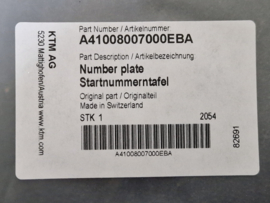 KTM SX 85 NUMMERBORD ORANJE 2025 NIEUW