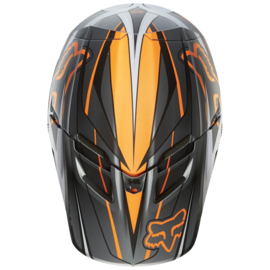 HELMKLEP FOX V4 CASCO GRIJS / ORANJE NIEUW 09387-230