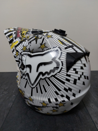 FOX V3 ROCKSTAR RYAN DUNGEY  ADULT HELMET  MET MIPS BRAIN PROTECTED SYSTEM MAAT S 54-56 CM WIT/ZWART GEBRUIKT