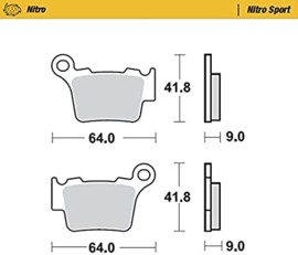 KTM SX 85 / HUSQVARNA TC 85 / GASGAS MC 85 MOTOMASTER NITRO SINTERED REMBLOKKEN ACHTER 2021- 2024