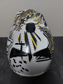 FOX V3 ROCKSTAR RYAN DUNGEY  ADULT HELMET  MET MIPS BRAIN PROTECTED SYSTEM MAAT S 54-56 CM WIT/ZWART GEBRUIKT