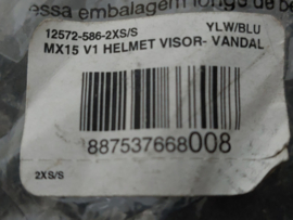 HELMKLEP FOX V1  GEEL /BLAUW NIEUW  12572-586