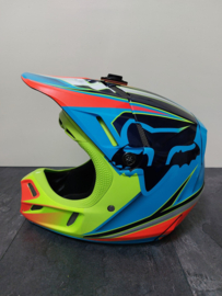 FOX V4 RACE HELMET MET MIPS BRAIN PROTECTED SYSTEM MAAT S 54-56 CM  BLAUW / GEEL   GEBRUIKT