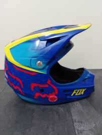 FOX V1 VANDAL ADULT HELMET  MET MIPS BRAIN PROTECTED SYSTEM MAAT S 55-56 CM BLAUW / GEEL GEBRUIKT