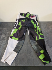 FOX 180 KIDS CROSSBROEK ZWART / WIT / GROEN  MAAT 22 GEBRUIKT