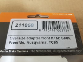 KTM SX 85 / HUSQVARNA TC 85 MOTOMASTER  ADAPTER SET VOOR OVERSIZED SCHIJF VOORREM 2012 - 2020