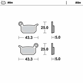 KTM SX 50 / HUSQVARNA TC 50 / GASGAS MC 50 MOTO-MASTER NITRO REMBLOKKEN VOOR/ACHTER 2009 - 2023