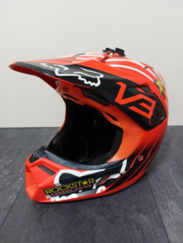 FOX V3  ADULT HELMET MET MIPS BRAIN PROTECTED SYSTEM MAAT S 54-56 CM ZWART / ORANJE GEBRUIKT