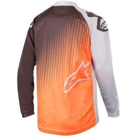 ALPINESTARS JEUGD SHIRT RACER SUPERMATIC JERSEY LICHT GRIJS / ORANGE FLUO / BLACK MAAT L NIEUW