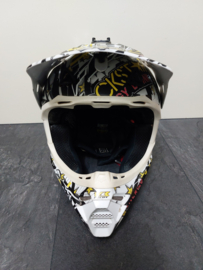 FOX V3 ROCKSTAR RYAN DUNGEY  ADULT HELMET  MET MIPS BRAIN PROTECTED SYSTEM MAAT S 54-56 CM WIT/ZWART GEBRUIKT