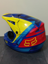 FOX V1 VANDAL ADULT HELMET  MET MIPS BRAIN PROTECTED SYSTEM MAAT XS 52-54 CM BLAUW / GEEL GEBRUIKT