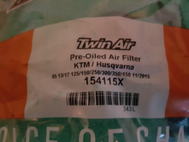 KTM SX 85 / HUSQVARNA TC 85TWIN AIR PRE OILED LUCHTFILTER 2013 - 2017