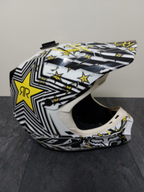 FOX V3 ROCKSTAR RYAN DUNGEY  ADULT HELMET  MET MIPS BRAIN PROTECTED SYSTEM MAAT S 54-56 CM WIT/ZWART GEBRUIKT