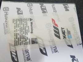 KTM SX 85 / HUSQVARNA TC 85 SCHOKBREKER WARNING STICKER  XACT 2020 - 2021