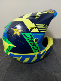 FOX V3  YOUTH DIVIZION HELMET MET MIPS BRAIN PROTECTED SYSTEM MAAT YL 51-52 CM  BLAUW / GROEN   GEBRUIKT