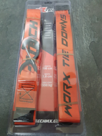 RACETECH WORX SPANBANDEN MET SAFETY LOCK ORANJE 38MM / 550 KG