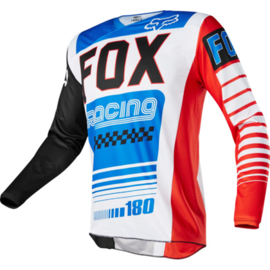 FOX 180 JEUGD SHIRT FIEND SE JERSEY BLAUW / ROOD MAAT YXL NIEUW