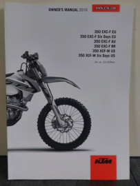 KTM 350 EXC-F  HANDLEIDING 2016 ENGELS