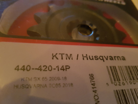 KTM SX 65 / HUSQVARNA TC 65 / GASGAS MC 65 RENTHAL VOORTANDWIEL 14 TANDS 1998 - 2023