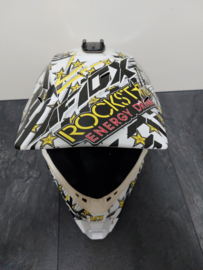 FOX V3 ROCKSTAR RYAN DUNGEY  ADULT HELMET  MET MIPS BRAIN PROTECTED SYSTEM MAAT S 54-56 CM WIT/ZWART GEBRUIKT