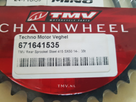 KTM SX 50 / HUSQVARNA  TC 50 MINO / TMV ACHTERTANDWIEL STAAL 35 TANDS 2014-2024