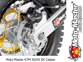 KTM SX 50 / HUSQVARNA TC 50 / GASGAS MC 50 MOTOMASTER 4 ZUIGER REMKLAUW ACHTERREM OVERSIZED ALLE BOUWJAREN NIEUW