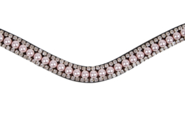Montar frontriem zwart "Dusty Pink Swarovski Pearls "