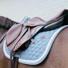 Kentucky zadeldoek met gevlochten koord jumping licht blauw Full