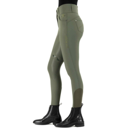 Hv polo rijbroek Elena FullGrip dark oil green