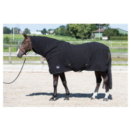 Harry horse fleecedeken met oprolbare nek jet-black maat 195