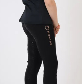 Montar junior Millie rijbroek  - FULLGRIP, zwart/rosegold