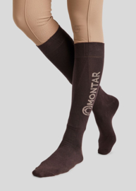 Montar Bamboe sokken met logo - bruin