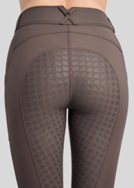Montar rijbroek MoVeronica met gouden kwarts kaviaarband en kristallen - Fullgrip, Black Peony