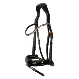 Hoofdstel Rosegold Lacque II zwart Harry horse