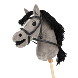 Qhp Bitloos hoofdstel Hobby horse zwart