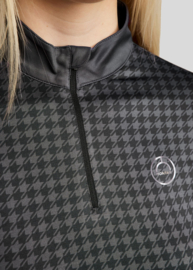 Montar MoHannah Polo met allover pied-de-pouleprint Slate Grey