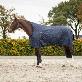Qhp regendeken 1200D turnout collection halve hals 150gr cloud dancer