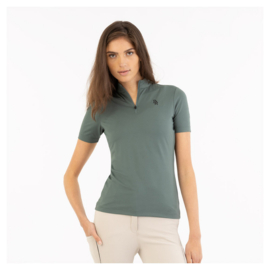BR half-zip shortsleeve shirt Ida dames Balsam Green