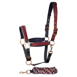 Harry horse Halsterset Denici Cavalli Maroon Satin bordeaux