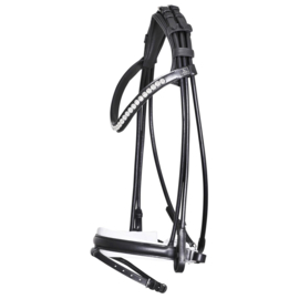 SD DUKE DE NIRO  ROLLED BRIDLE  zwart/wit FULL